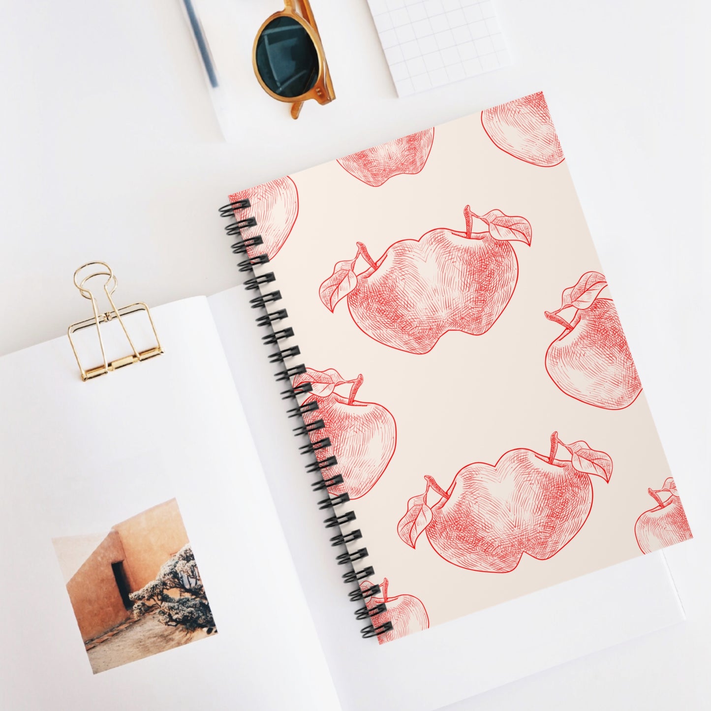 Red Apple Spiral Notebook